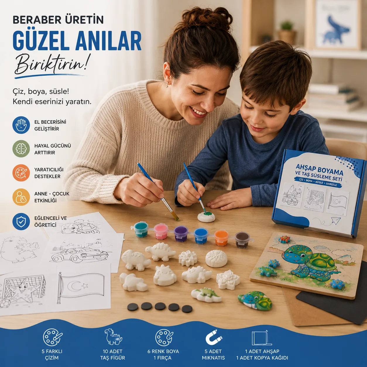 Ahşap Boyama Ve Taş Süsleme Seti